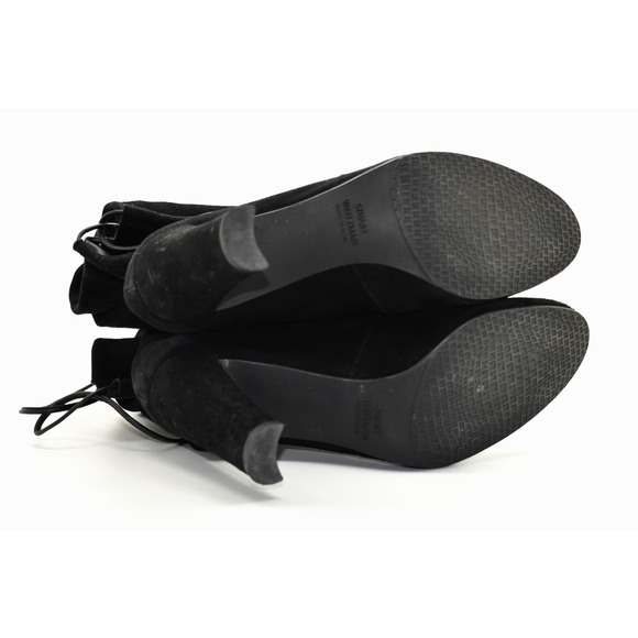 F0 Auth STUART WEITZMAN Highland Black Suede Over The Knee Boot Shoes Size 7M - Picture 9 of 11